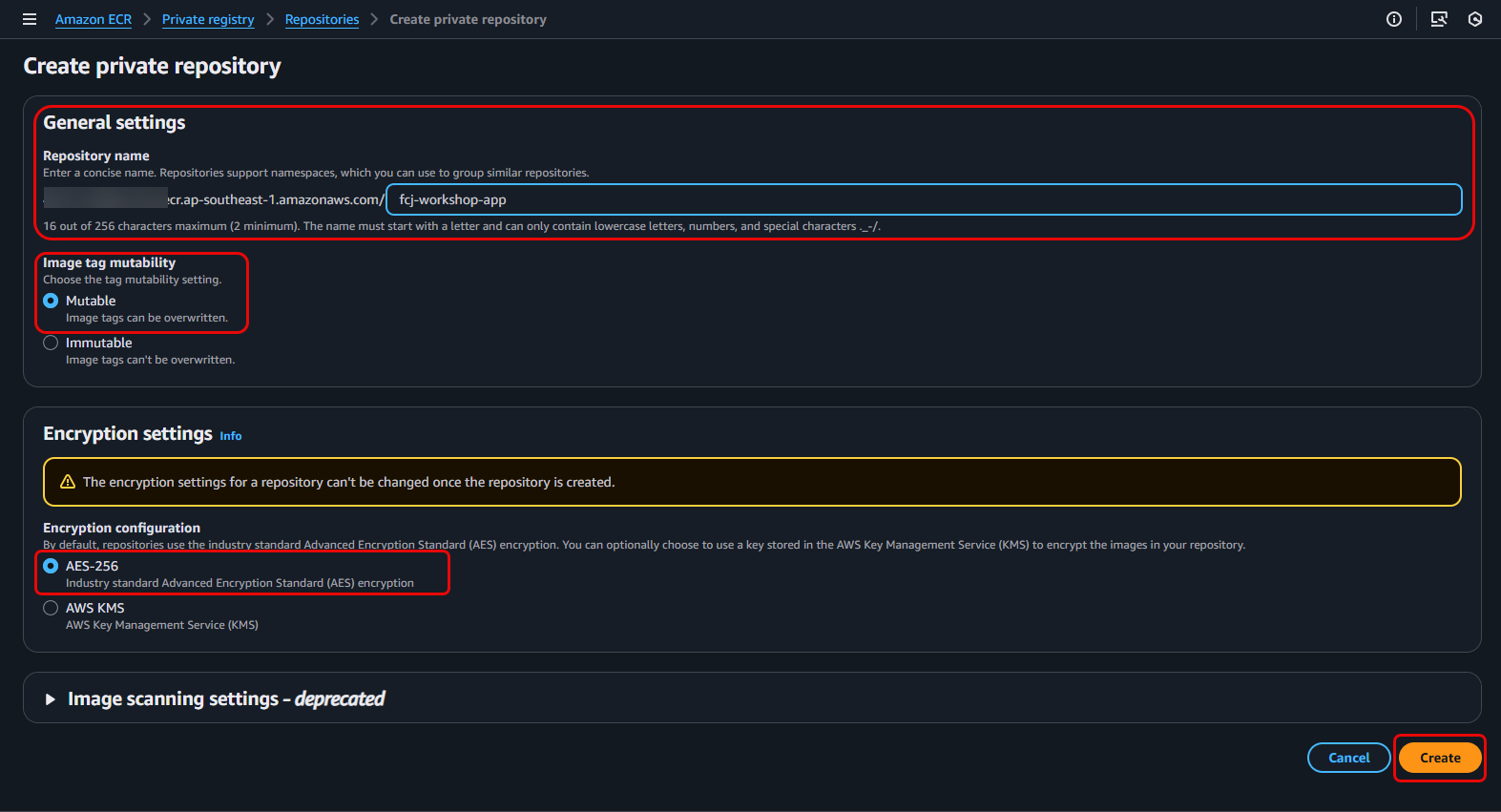 Create ECR Repository