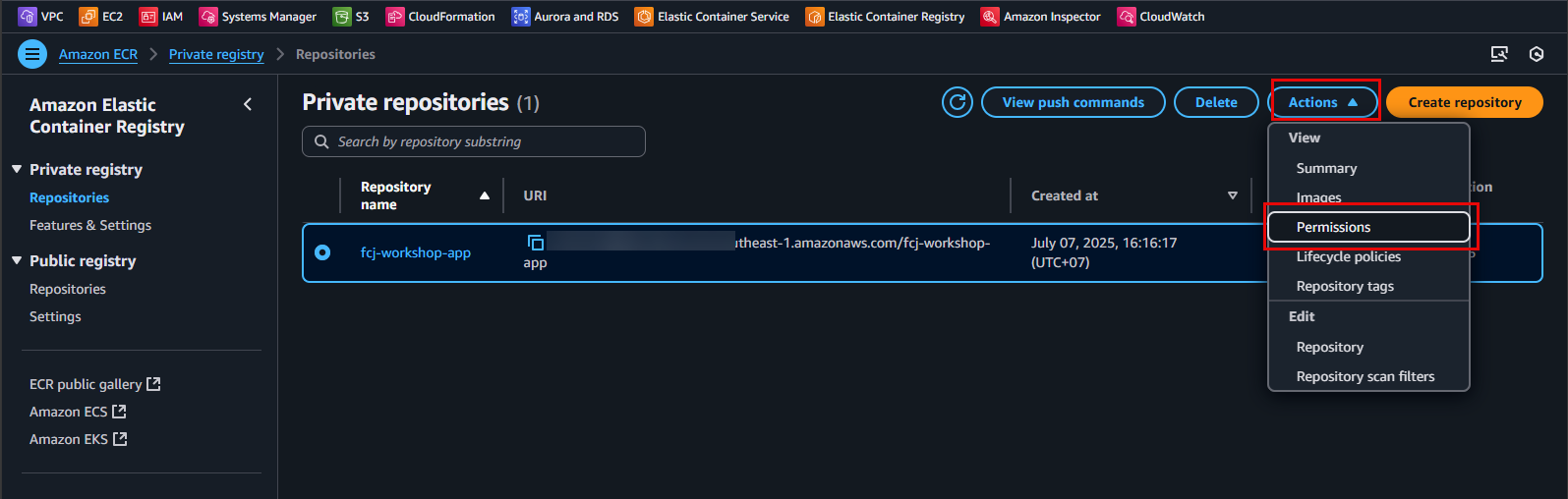 Edit Repository Policy