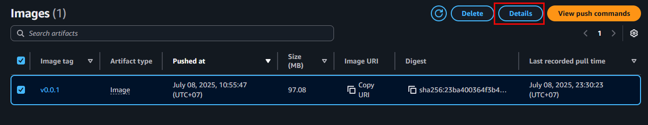 Configure image scan for repository