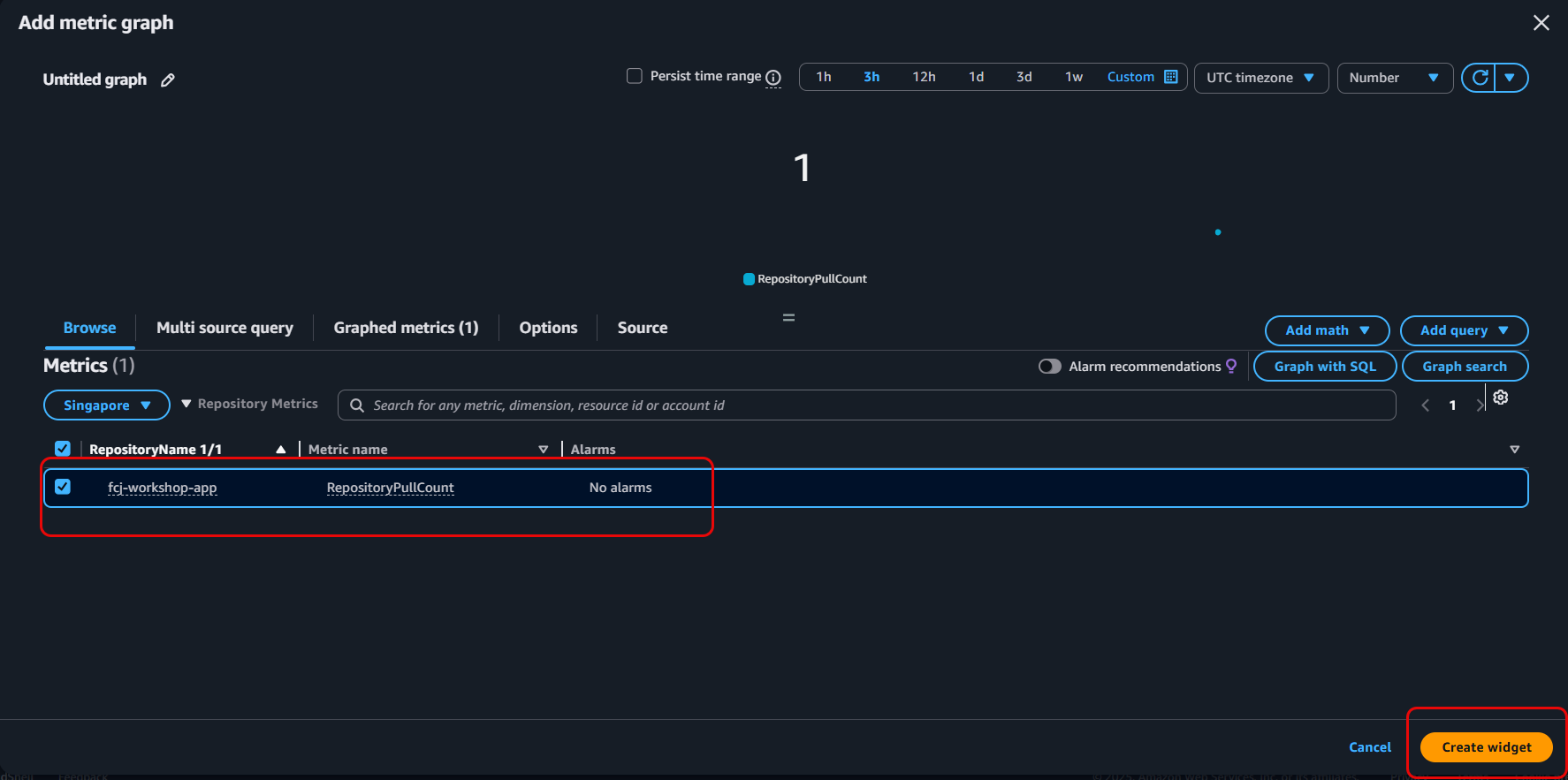 Create widget for Dashboard